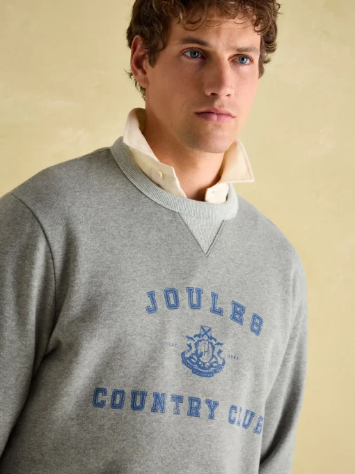 Mason Grey Marl Graphic Crew Neck Jumper