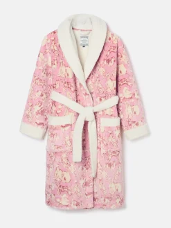 Matilda Pink Fleece Lined Striped Dressing Gown