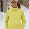 May Yellow Merino Wool Jumper with Detachable Roll Neck
