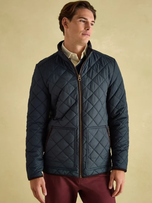 Maynard Navy Blue Diamond Quilted Jacket