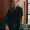 Melanie Green Velvet Blouse