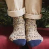 Men's Alby Cream/Blue Fair Isle Socks (size 7-12)