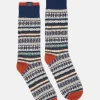 Men's Alby Grey Fair Isle Socks (size 7-12)
