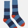 Men's Gibson Blue/Navy Cosy Striped Socks
