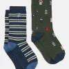 Men's Kingsbury Green/Navy 2 Pack Socks (size 7-12)