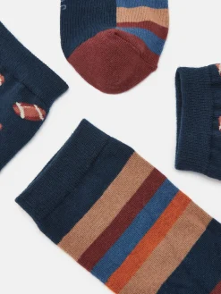 Men's Kingsbury Navy/Burgundy 2 Pack Socks (size 7-12)