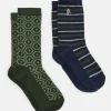 Men's Kingsbury Navy/Khaki 2 Pack Socks (size 7-12)