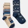 Men's Kingsbury Navy/Oatmeal 2 Pack Socks (size 7-12)
