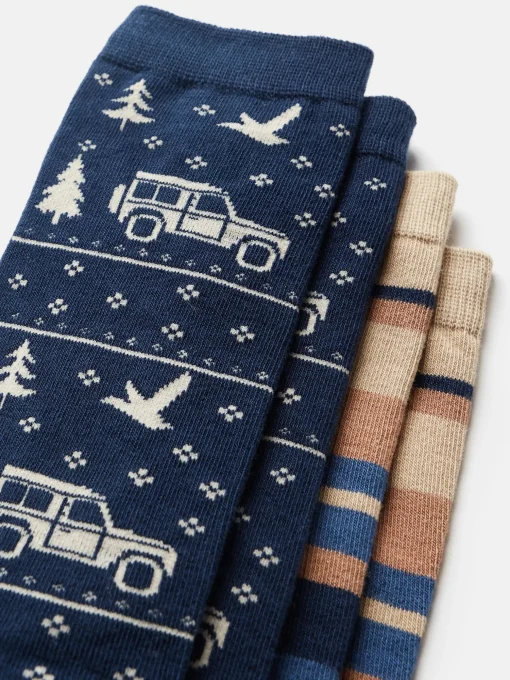 Men's Kingsbury Navy/Oatmeal 2 Pack Socks (size 7-12)