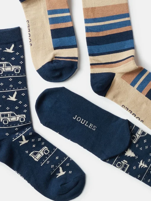 Men's Kingsbury Navy/Oatmeal 2 Pack Socks (size 7-12)
