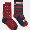 Men's Kingsbury Red 2 Pack Socks (size 7-12)