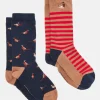 Men's Kingsbury Tan/Navy 2 Pack Socks (size 7-12)