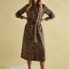 Meredith Leopard Midi Shirt Dress