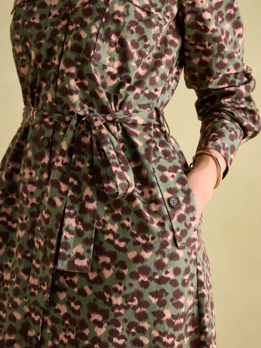 Meredith Leopard Midi Shirt Dress
