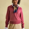 Mia Raspberry Pink Pointelle Jumper with Open Collar