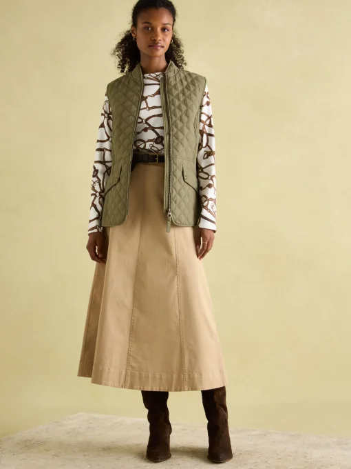 Minx Green Showerproof Diamond Quilted Gilet