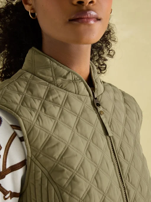 Minx Green Showerproof Diamond Quilted Gilet