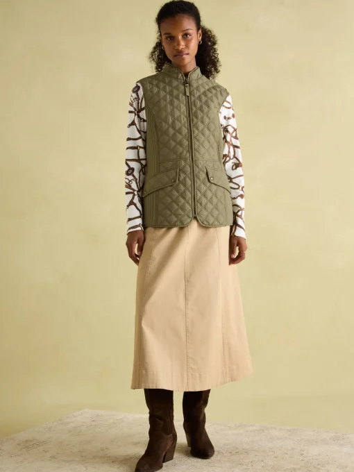 Minx Green Showerproof Diamond Quilted Gilet