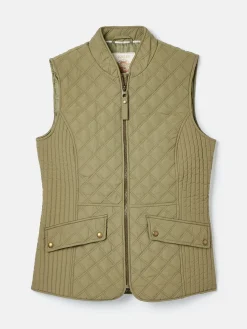 Minx Green Showerproof Diamond Quilted Gilet