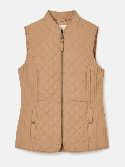 Minx Tan Showerproof Diamond Quilted Gilet