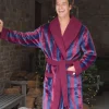 Montague Burgundy Fleece Lined Dressing Gown