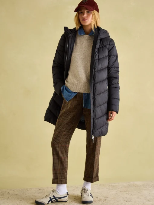 Moorsdale Black Mid Length Showerproof Padded Coat