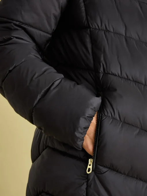 Moorsdale Black Mid Length Showerproof Padded Coat