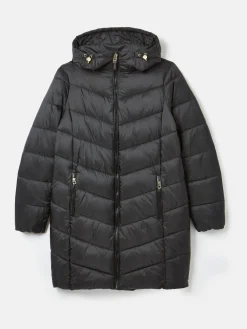 Moorsdale Black Mid Length Showerproof Padded Coat