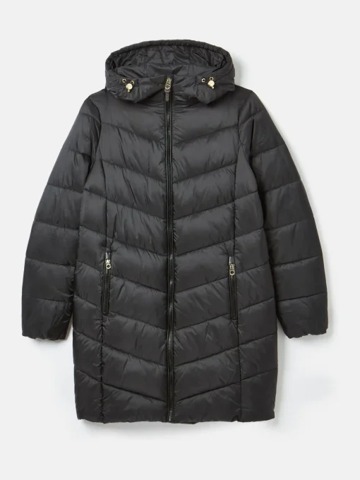 Moorsdale Black Mid Length Showerproof Padded Coat
