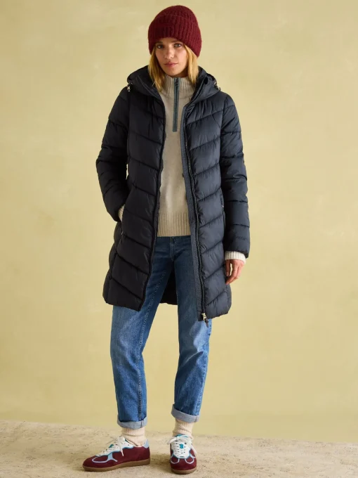 Moorsdale Navy Mid Length Showerproof Padded Coat