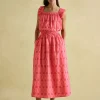 Nadia Coral Pink Broderie Sun Dress