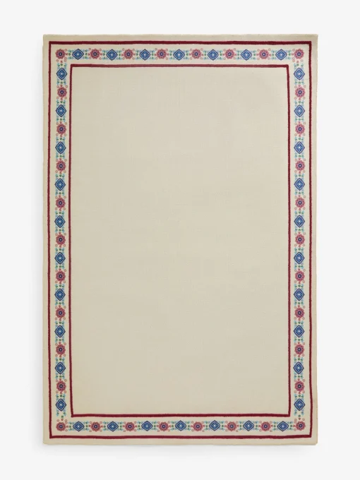 Natural Blenheim Cotton Border Rug