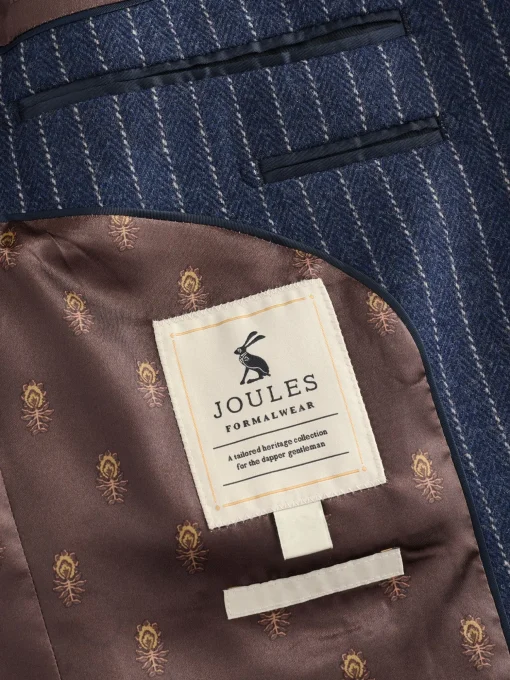 Navy Slim Fit Herringbone Suit Jacket