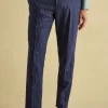 Navy Slim Fit Pinstripe Suit Trousers