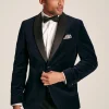 Navy Slim Fit Velvet Blazer