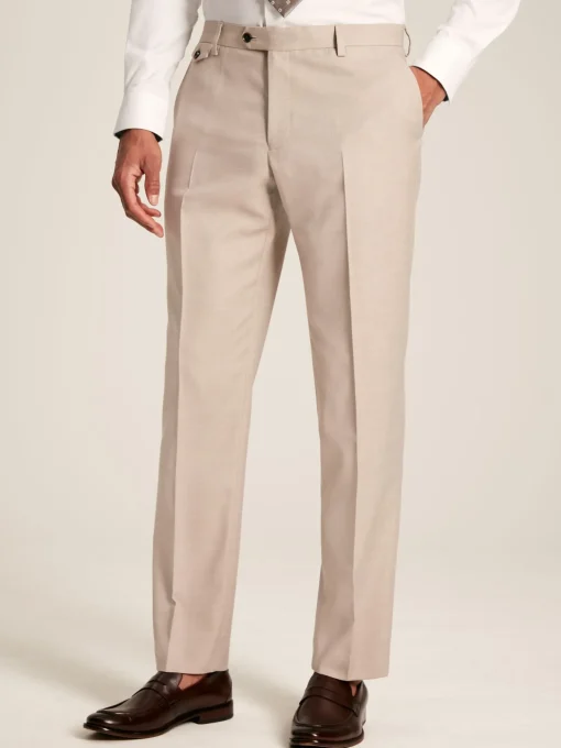 Neutral Slim Textured Suit Trousers