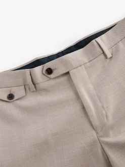 Neutral Slim Textured Suit Trousers