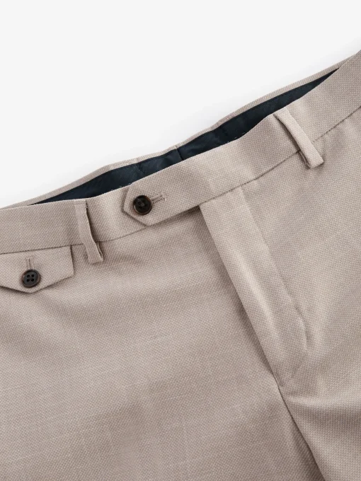 Neutral Slim Textured Suit Trousers