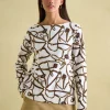 New Harbour Cream Bridle Boat Neck Breton Top