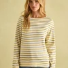 New Harbour Cream Gold Boat Neck Breton Top