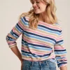 New Harbour Multi Striped Boat Neck Breton Top