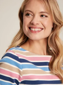 New Harbour Multi Striped Boat Neck Breton Top