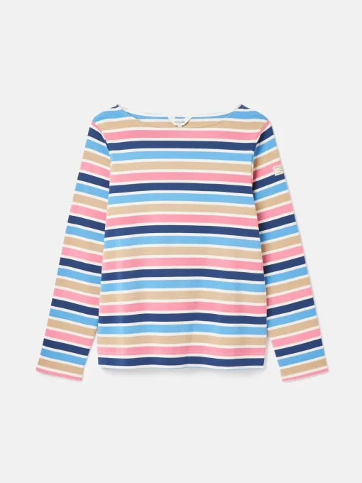New Harbour Multi Striped Boat Neck Breton Top
