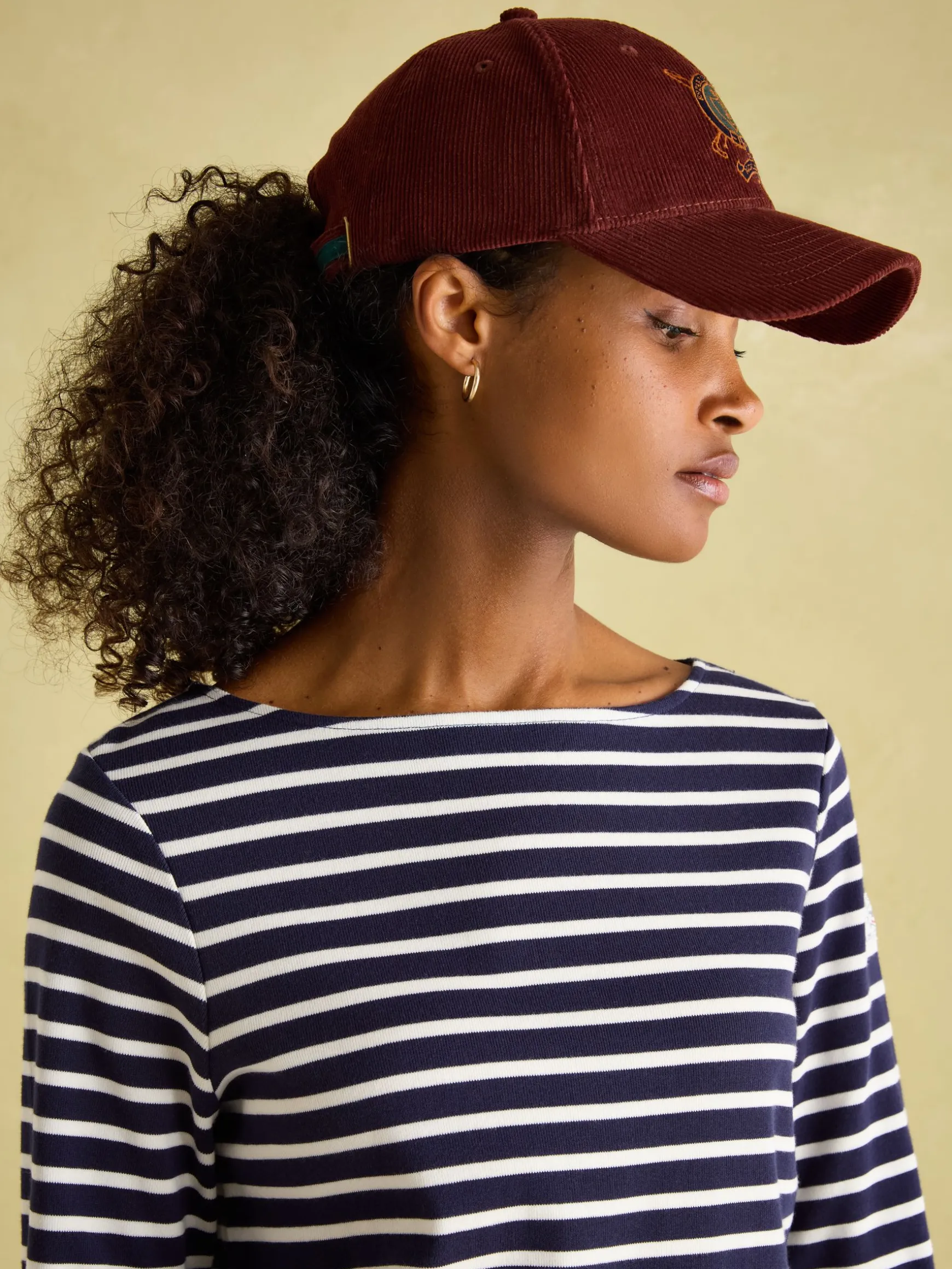 New Harbour Navy & White Striped Boat Neck Breton Top
