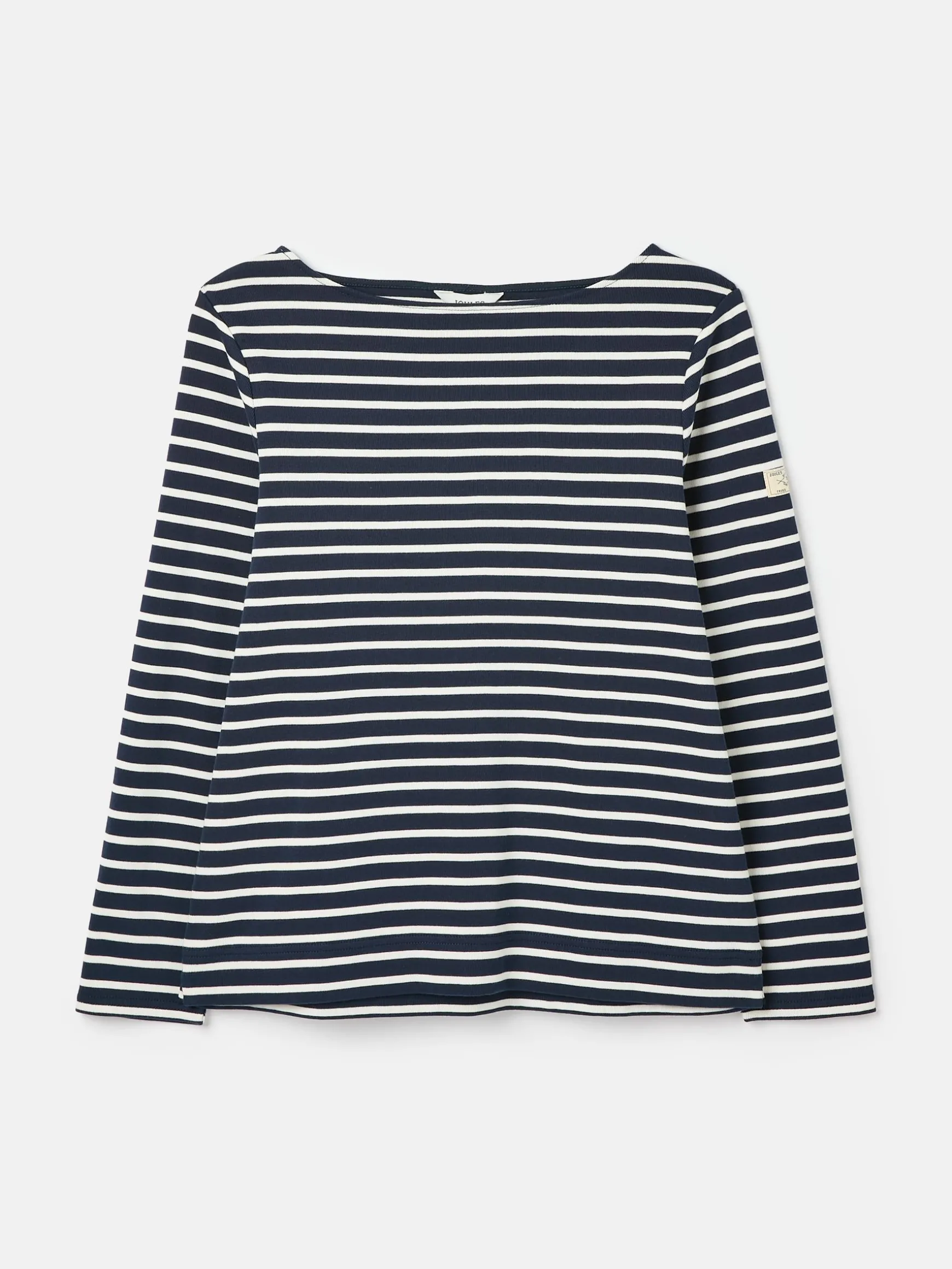 New Harbour Navy & White Striped Boat Neck Breton Top