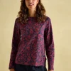 New Harbour Red Floral Boat Neck Breton Top