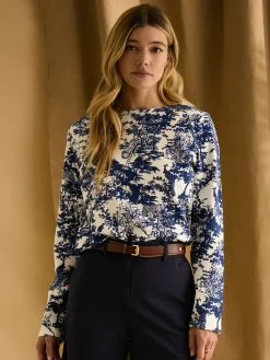 New Harbour Safari Blue Boat Neck Breton Top