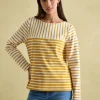New Harbour Yellow/ Cream Boat Neck Breton Top