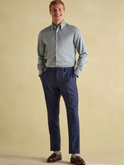 Next Green Regular Fit Twill Single Cuff Shirt