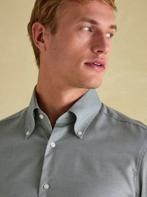 Next Green Regular Fit Twill Single Cuff Shirt